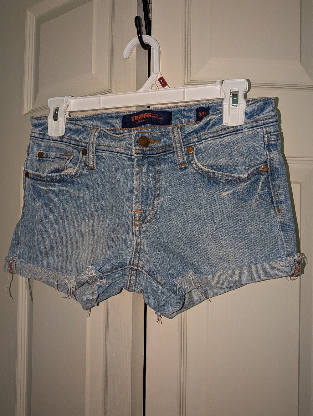 Vigoss Faded Light Blue Denim Cutoff Shorts - Women's